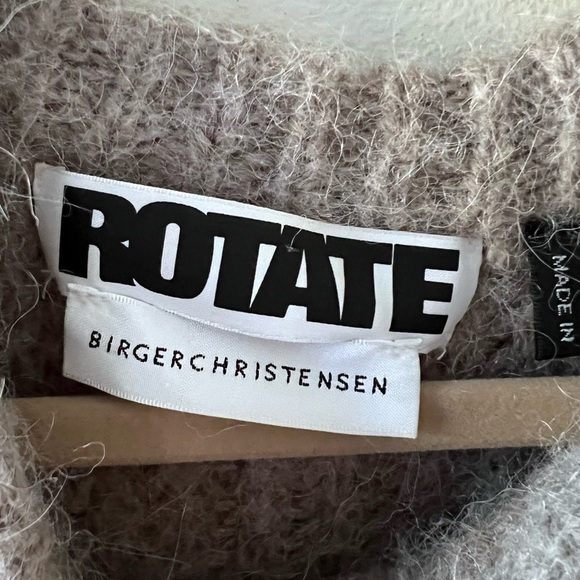 Rotate Birger Christensen Tan Wool Oversize Logo Sweater - The Brandy Jumper - Picture 4 of 6